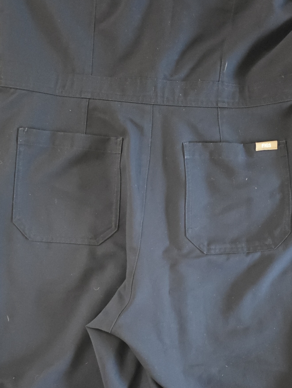 Figs Navy Zip-Front Scrub Jumpsuit - Picture 9 of 10